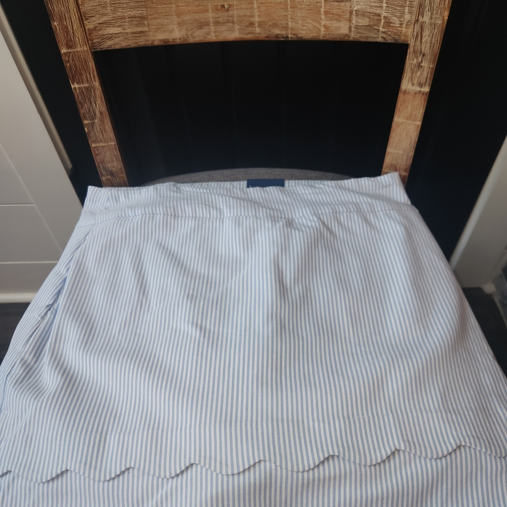 Striped White and Blue Skort